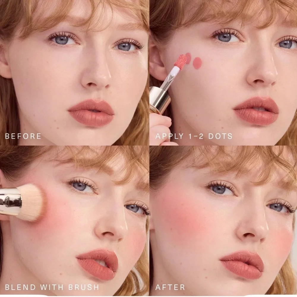NEW Rare Beauty Soft Pinch Liquid Blush Dewy Finish in Happy Cool Pink Color